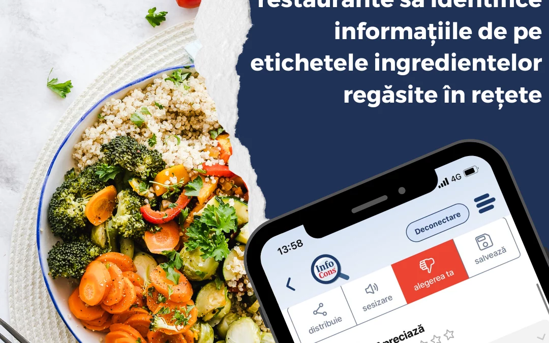 Aplicația Gratuită InfoCons ajută micile restaurante să identifice informațiile de pe etichetele ingredientelor regăsite în rețete