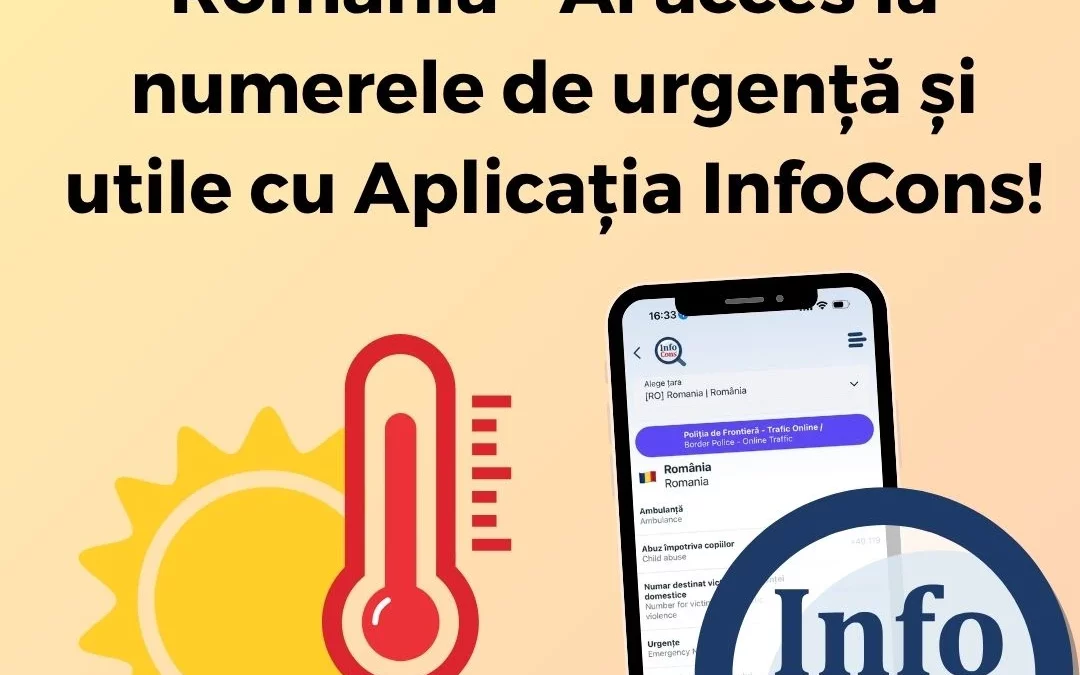 Cod Roșu de Caniculă în România – Verifică numerele de urgență și utile în Aplicația Europeană InfoCons !