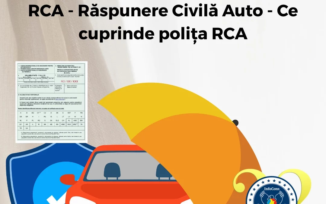 InfoCons Protecția Consumatorilor te informează despre asigurarea RCA – Răspunere Civilă Auto – Ce cuprinde polița RCA