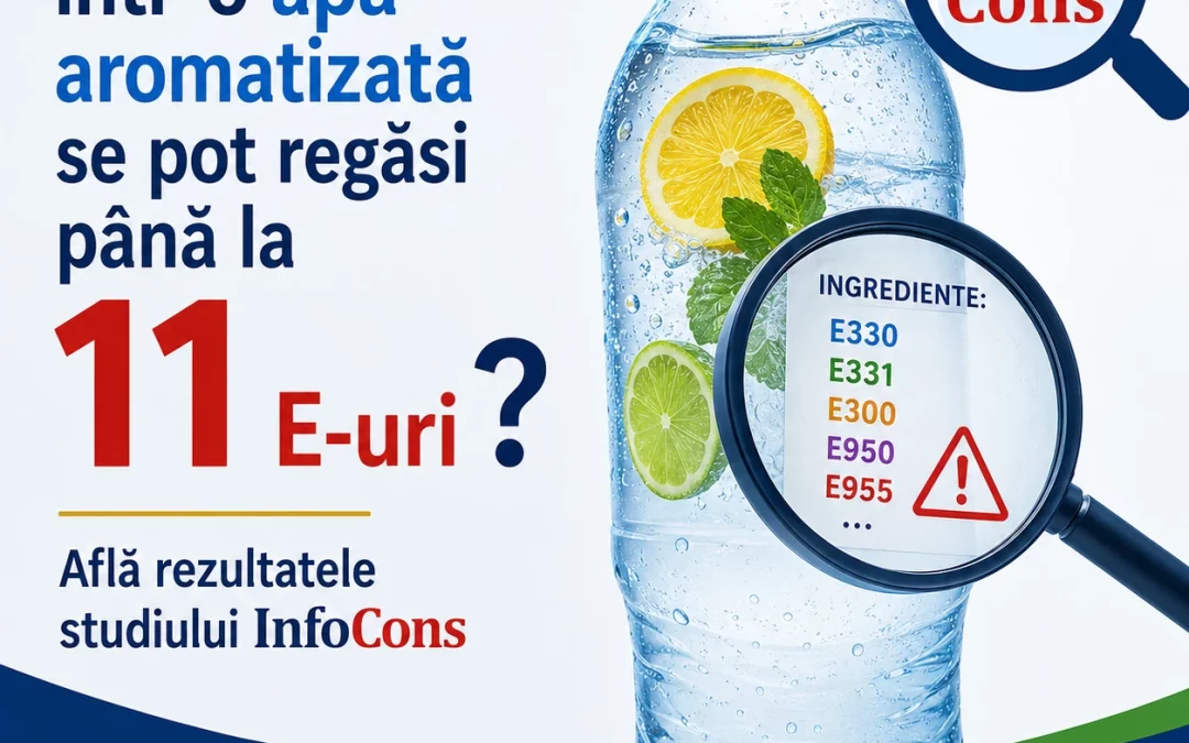 Ai crede că într-o apă aromatizată se pot regăsi până la 11 E-uri ? Află rezultatele studiului InfoCons