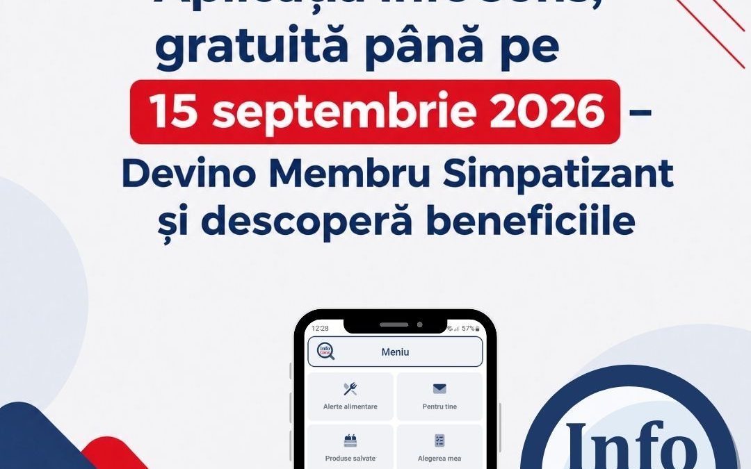 Devino Membru Simpatizant InfoCons până pe 15 Septembrie și ai 50 % reducere ! ​Ajută-ne să te Ajutăm !