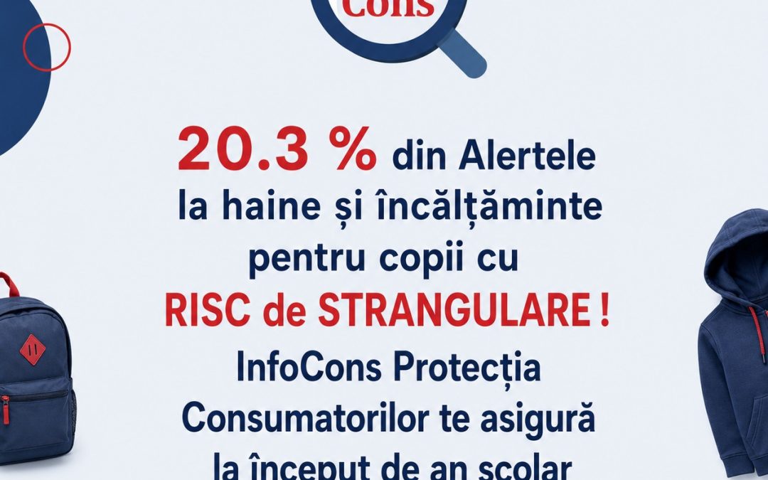 20.3 % din Alertele la haine și încălțăminte pentru copii cu RISC de STRANGULARE ! InfoCons Protecția Consumatorilor te asigură la început de an școlar