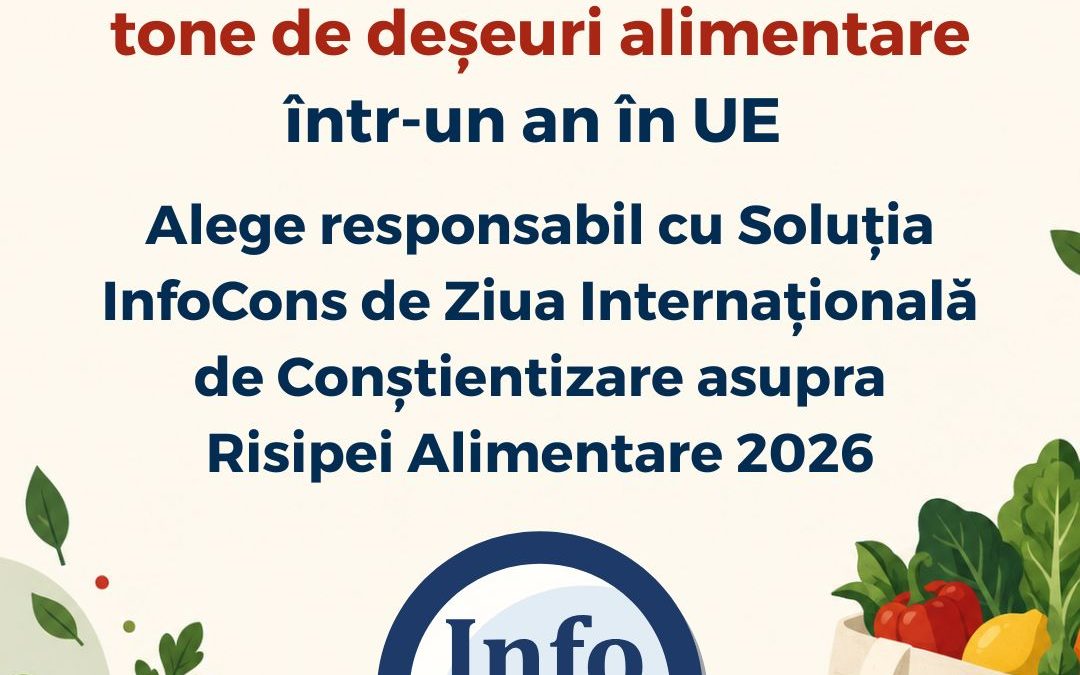 Peste 58 de milioane de tone de deșeuri alimentare într-un an în UE – Alege responsabil cu Soluția InfoCons de Ziua Internațională de Conștientizare asupra Risipei Alimentare 2026