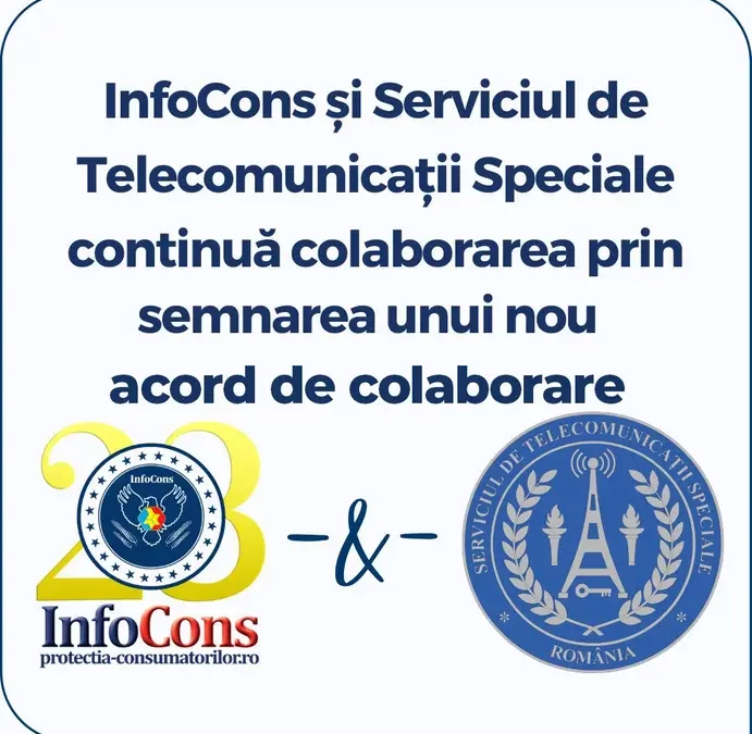 InfoCons Protecția Consumatorilor și Serviciul de Telecomunicații Speciale continuă colaborarea prin semnarea unui nou acord de colaborare dedicat informării despre aplicația Apel 112 NG